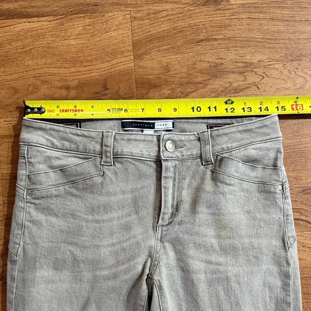 SPORTMAX Code Women 28 Super Skinny Perfect Fit Gray Bleach Wash Zip Ankle Jeans